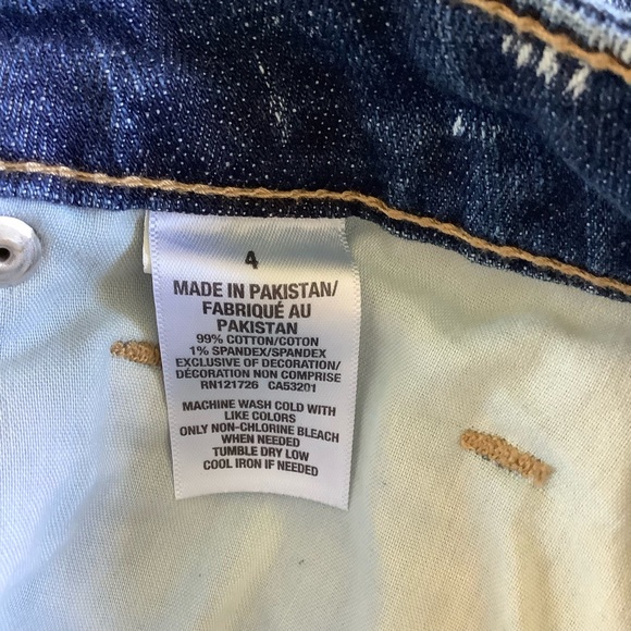 Aeropostale Jean Shorts High Waisted Shorty Size 4 Stretch Denim Blue Festival - Picture 2 of 7